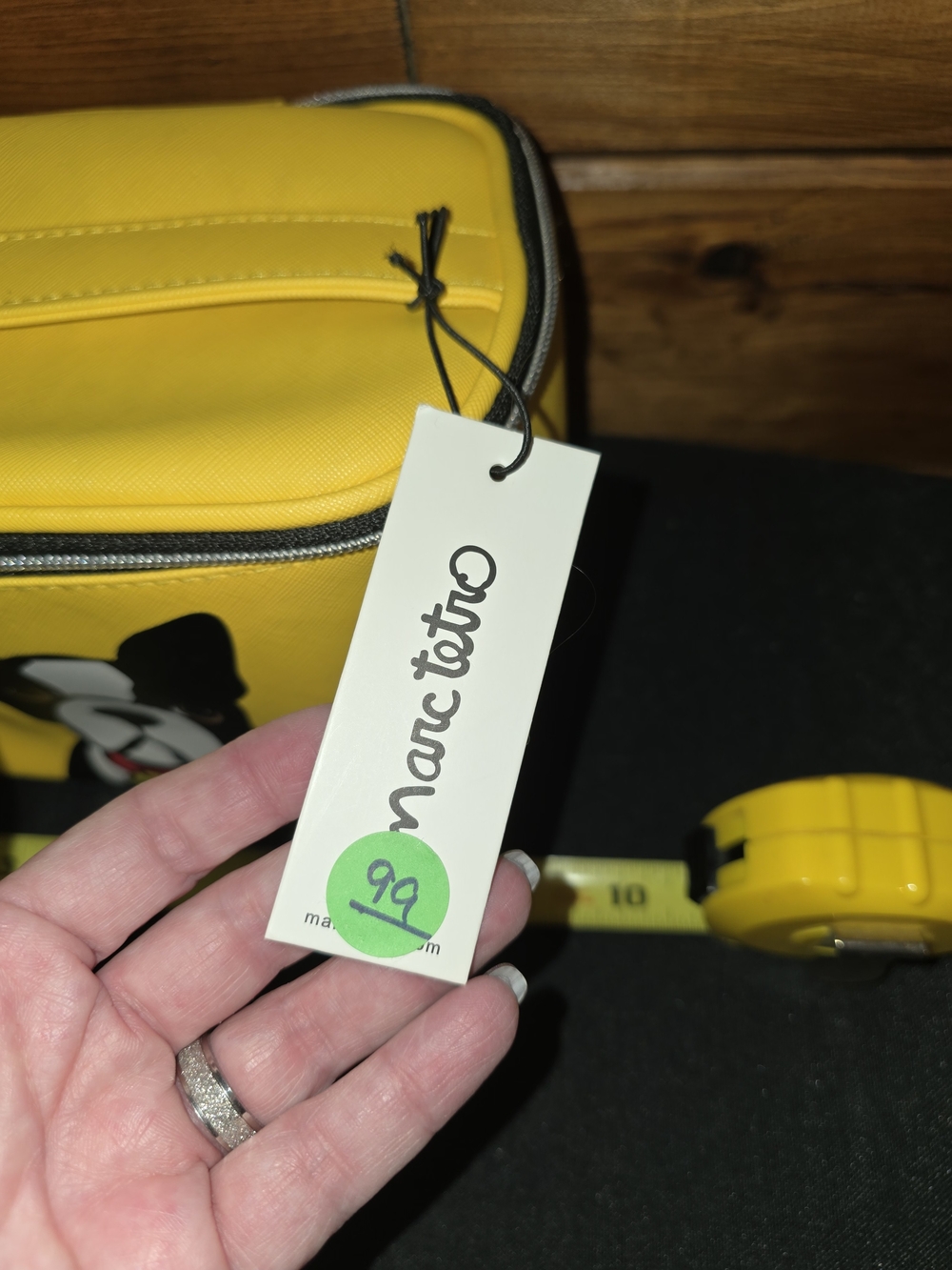 Yellow Cosmetic Bag with French Bulldog Illustration - Picture 3 of 5